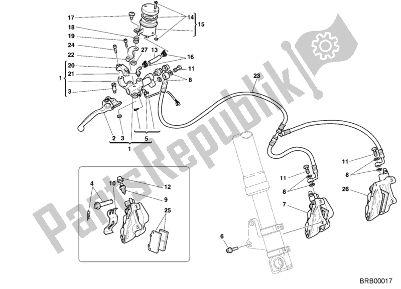 Tutte le parti per il Sistema Frenante Anteriore del Ducati Superbike 996 SPS 2000